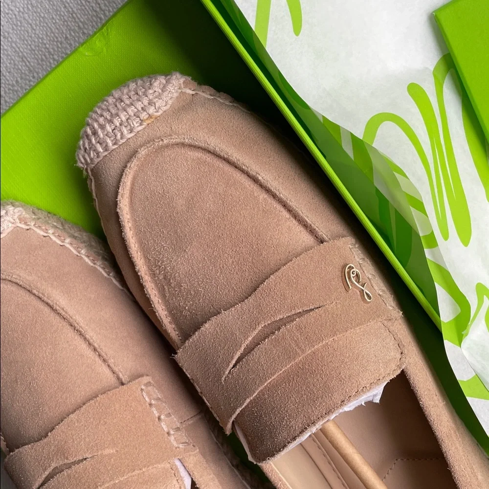 Sam Edelman KAI Penny Loafers Espadrille- taupe Suede US8M new in box